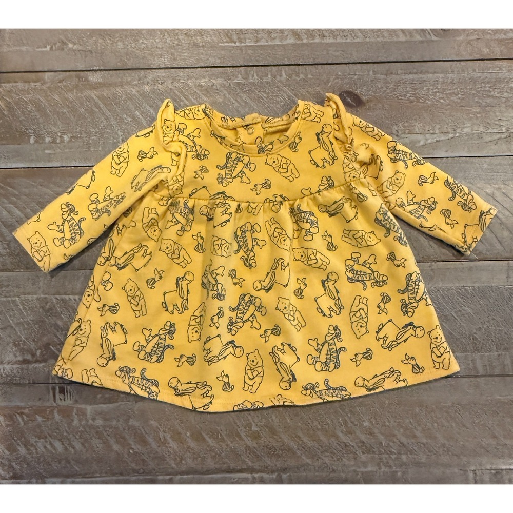 Disney Baby Girls Top 0-3M Yellow Winnie the‎ Pooh Long Sleeve Cute